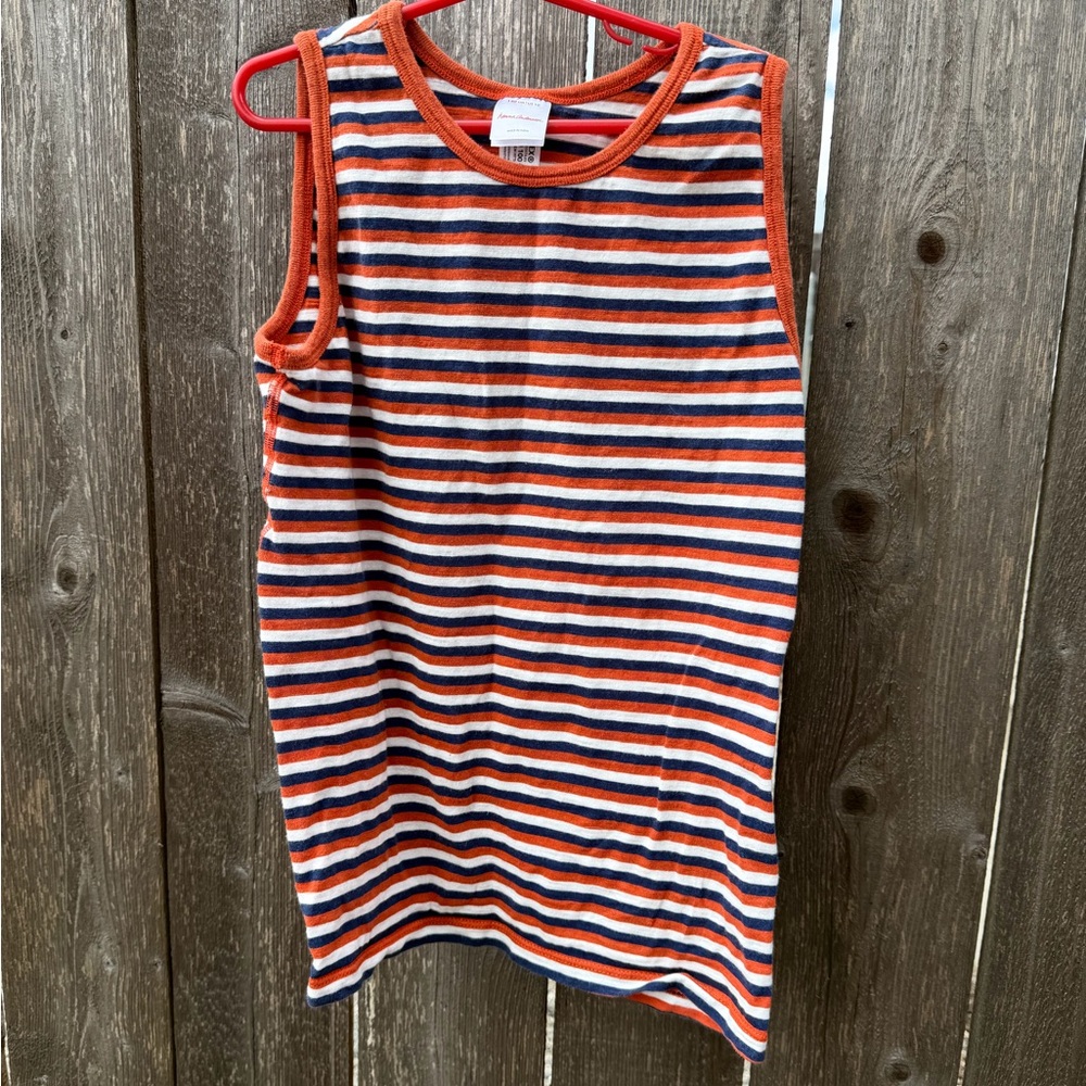 Size10 Hanna Andersson EUC Tank Orange, Navy & White Sleeveless